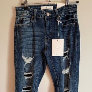 KanCan Ripped Dark Indigo Skinny Jeans